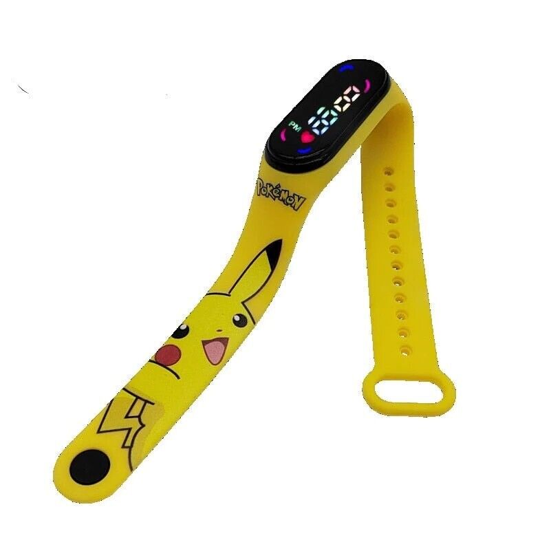 Montre numérique digitale Enfant Pokémon Pikachu LED Bracelet Silicone