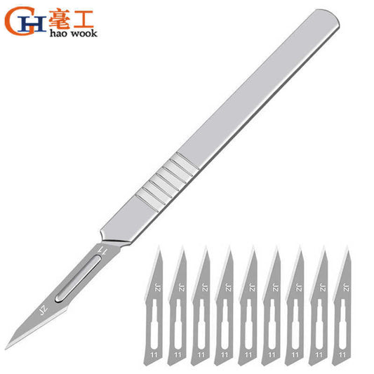 Kit Scalpel Acier Inox 11 Pièces JZ 11 ou JB 23