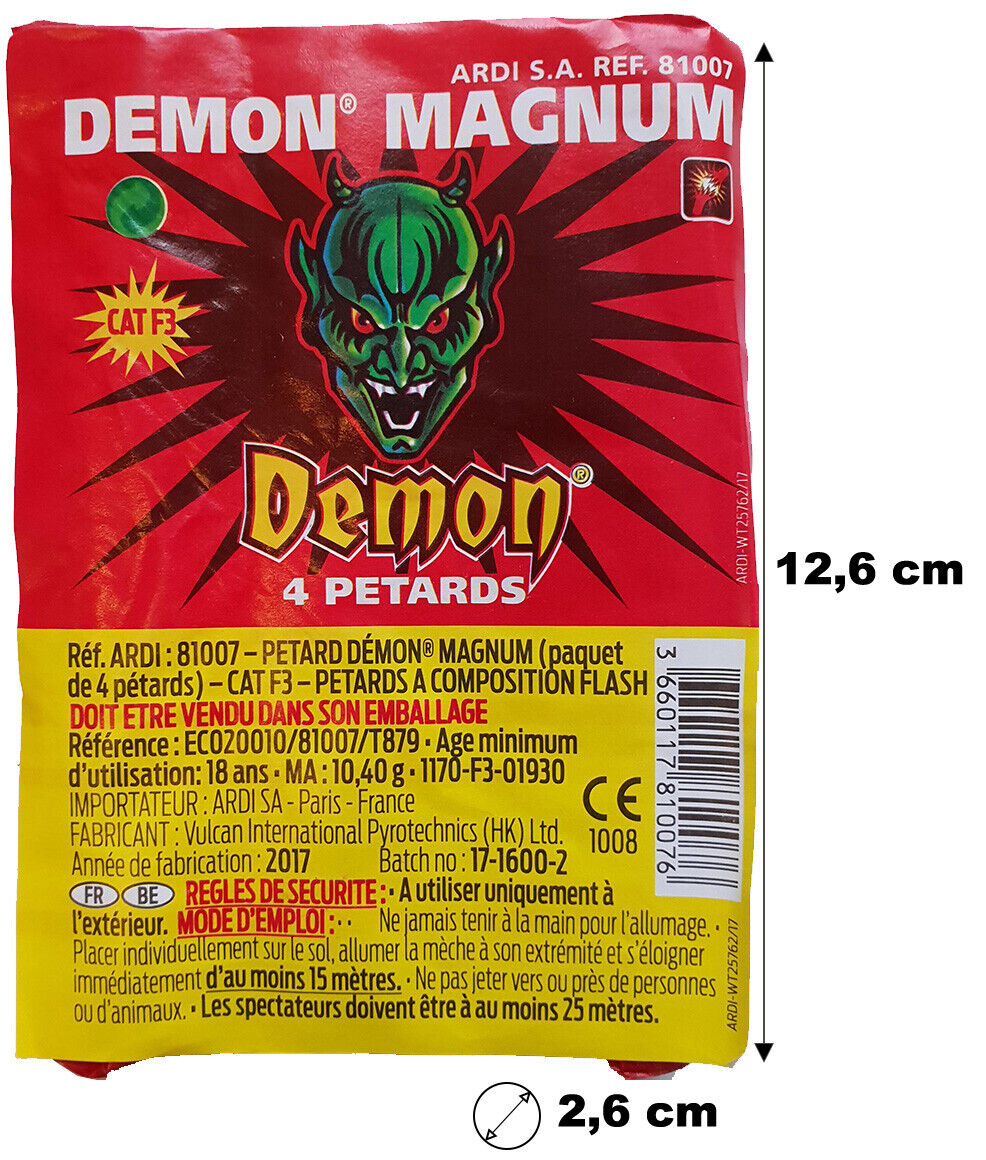 Lot de 5 Paquets de 4 Demon Magnum T3