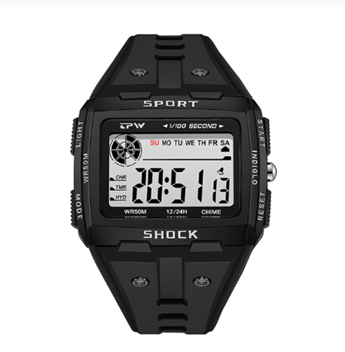 Montre Numérique Digitale Sport Shock Noir