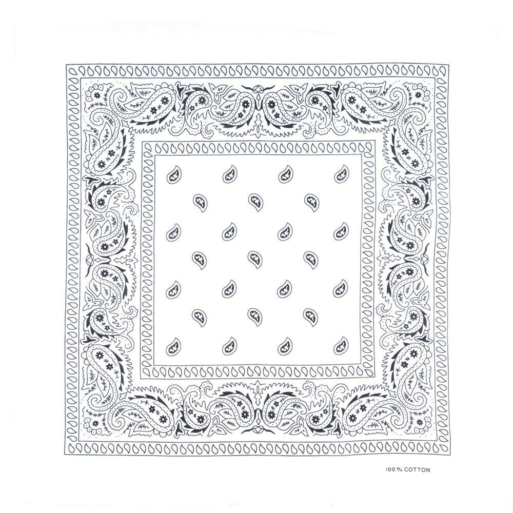 Foulard Bandana Echarpe Cache Cou Unisexe Blanc