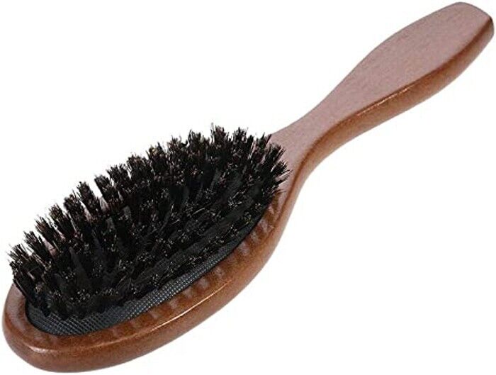 Brosse à Cheveux Ovale Manche Bois Poils de Sanglier