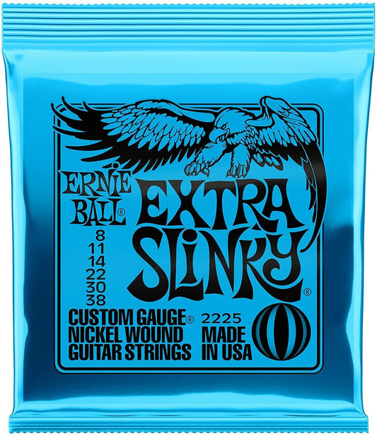 Jeu de 6 Cordes de Guitare Ernie Ball Extra Slinky