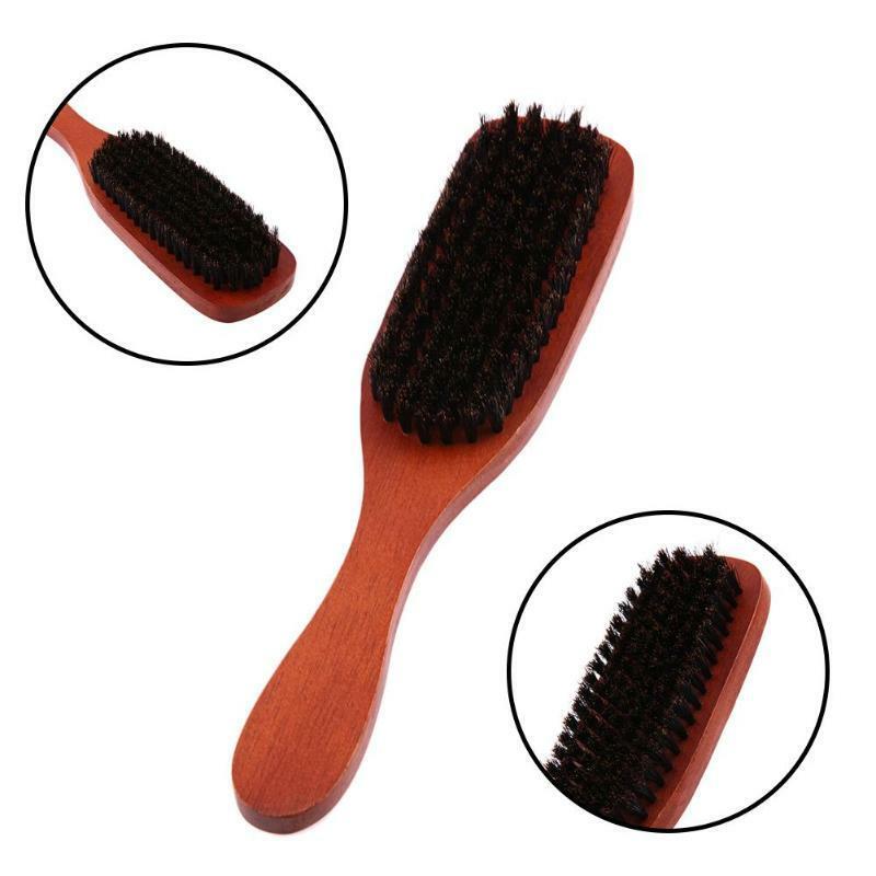 Brosse à Cheveux Large Manche Bois Poils de Sanglier