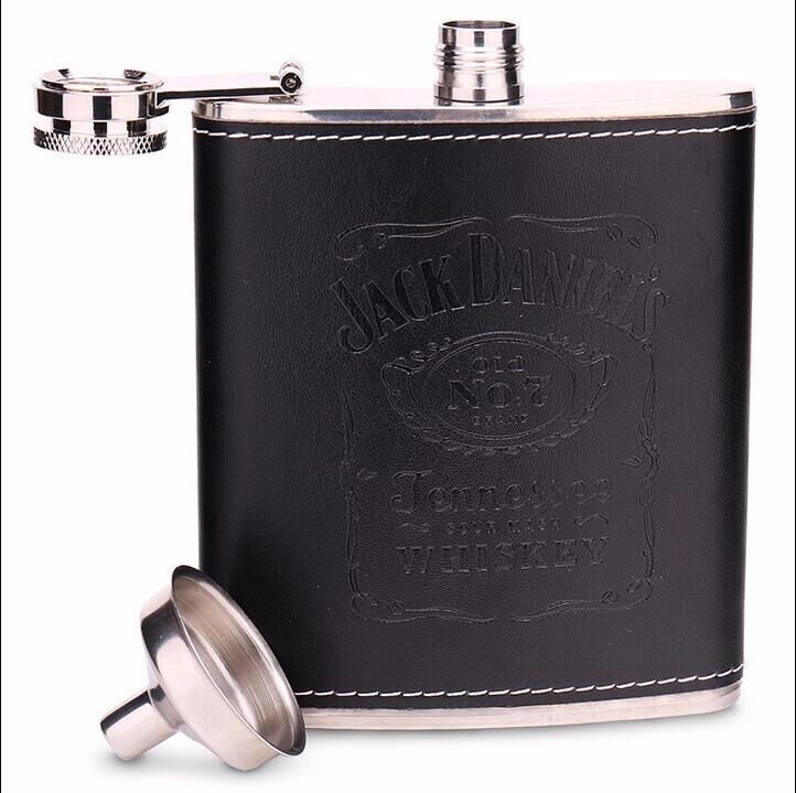 Flasque Métal et Cuir Jack Daniels 7oz