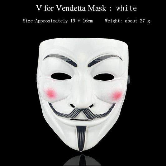 Masque de Film Cosplay V pour Vendetta Hacker Halloween Adulte 19x16cm 29g