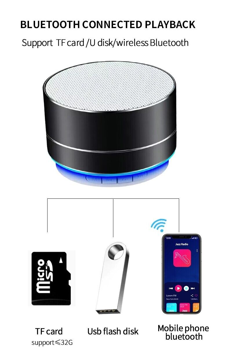 Enceinte Mini haut-parleur Bluetooth sans fil caisson de basses radio portable