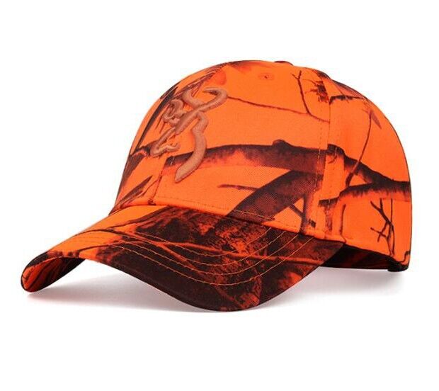 Casquette Unisexe Pare-soleil Browning Taille ajustable Camo Orange Fluo