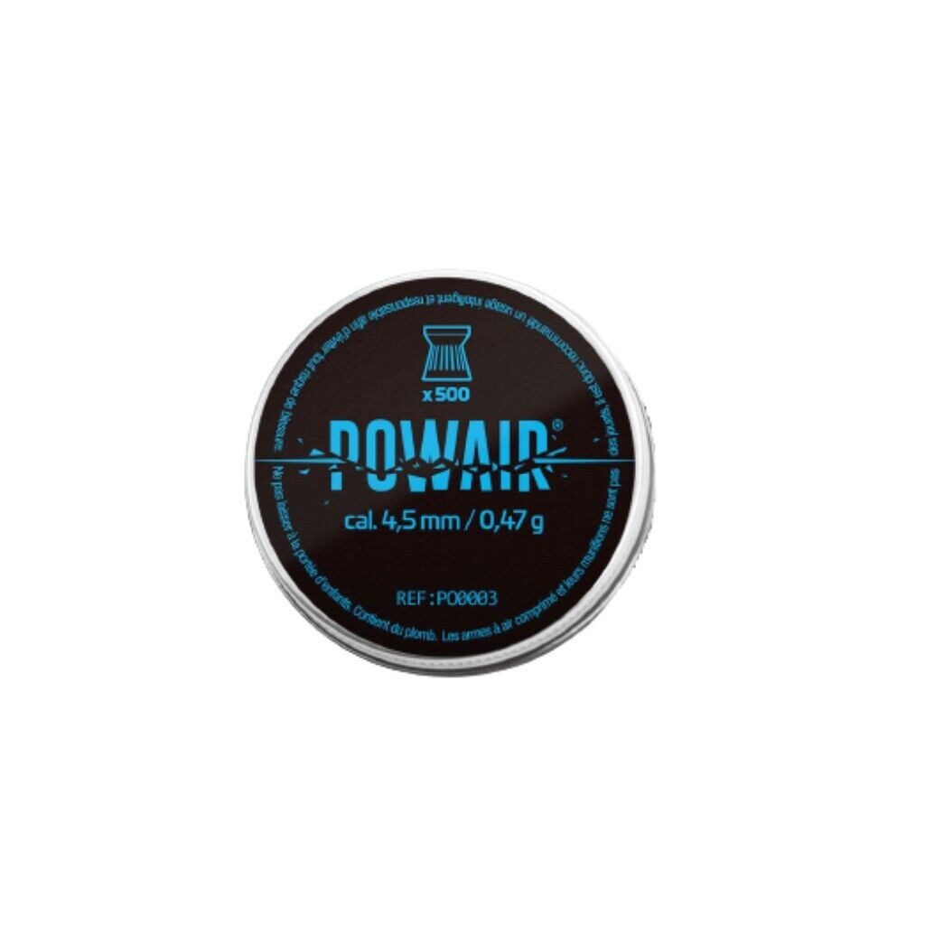 BOÎTE DE 500 PLOMBS PLATS POWAIR - CALIBRE 4.5 MM