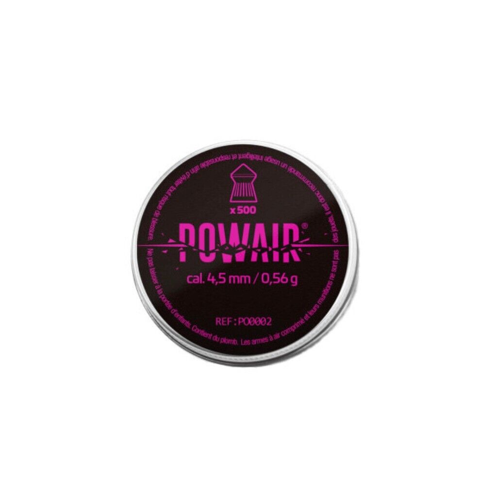 BOÎTE DE 500 PLOMBS POINTUS POWAIR - CALIBRE 4.5MM