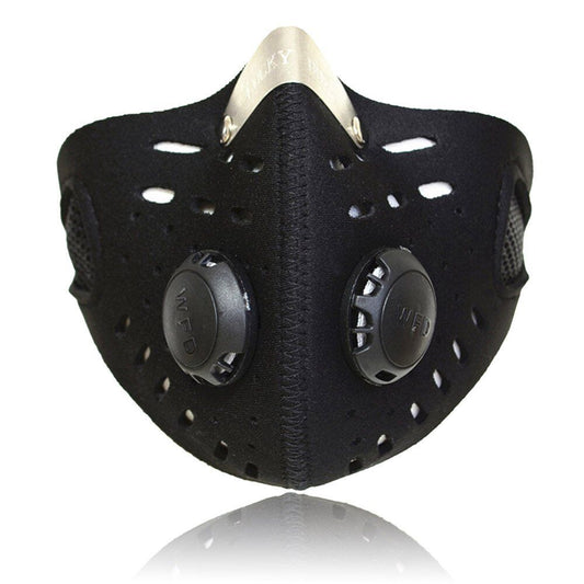 Masque Vélo/Moto Double Valve Néoprène Etanche Lavable Filtre Changeable