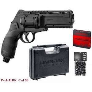 Pack Revolver Umarex T4E HDR50+50 Balles Caoutchouc+5 Cartouches+Malette