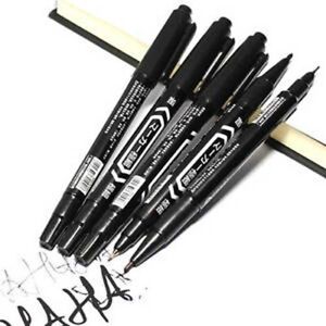 Lot de 5 Stylos marqueurs Permanents pointe Fine encre étanche plume Fine plume