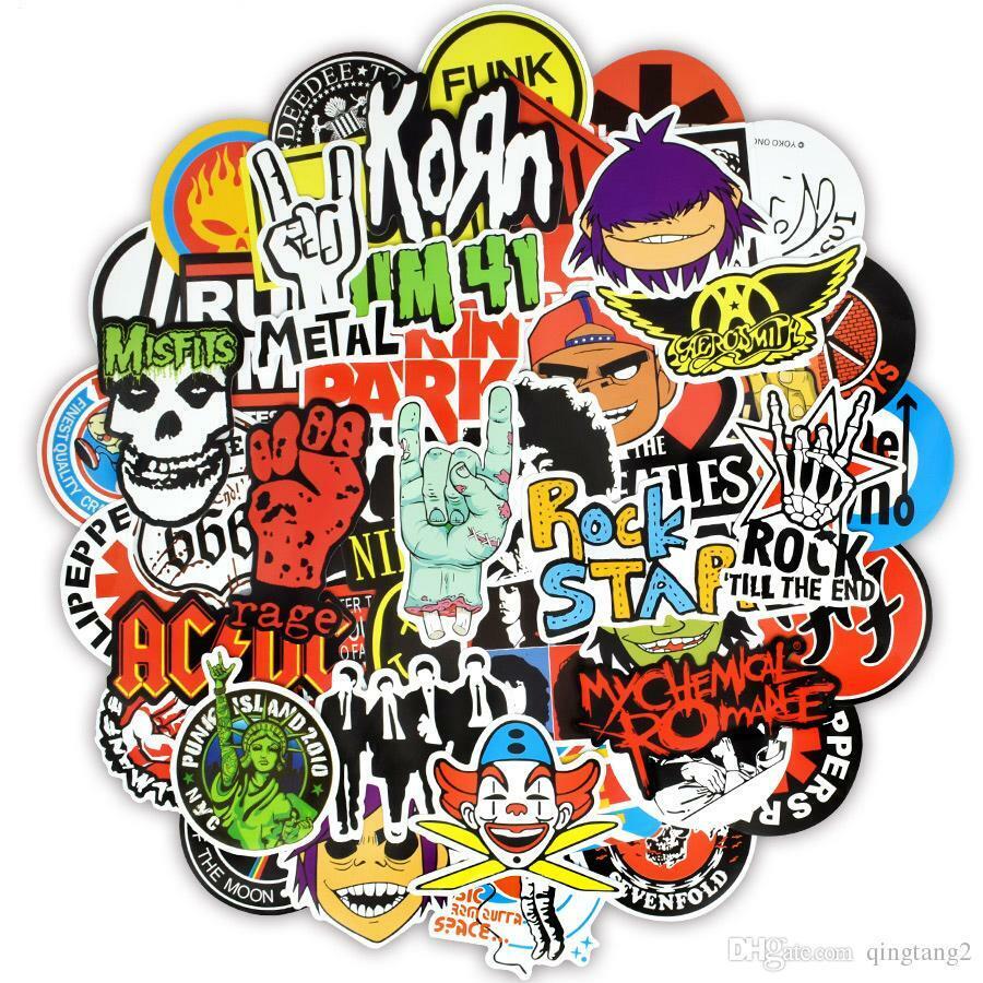 Lot de 100 Stickers Musique Rock Métal